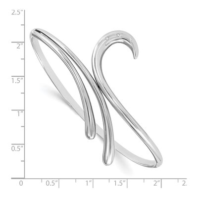 Sterling Silver Diamond Swirl Bangle Bracelet – view 3