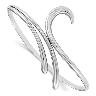 Sterling Silver Diamond Swirl Bangle Bracelet