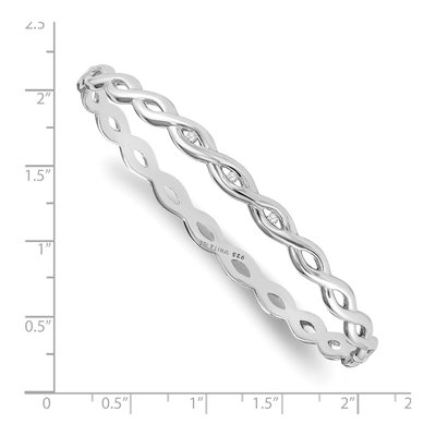 Sterling Silver 1/20 ct tw Diamond Twist Bangle Bracelet – view 3