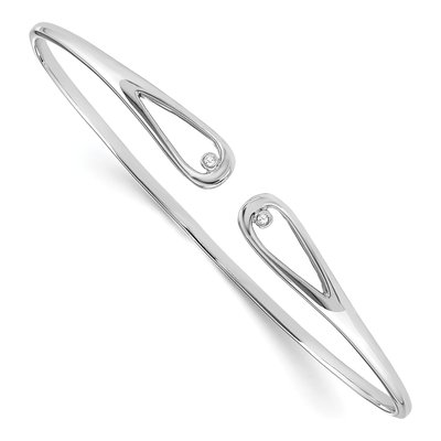 Sterling Silver Diamond Cuff Bracelet