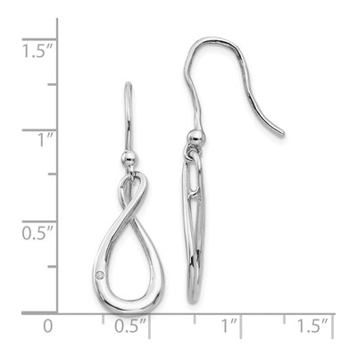 Sterling Silver Diamond Dangle Earrings – view 5
