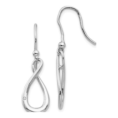 Sterling Silver Diamond Dangle Earrings