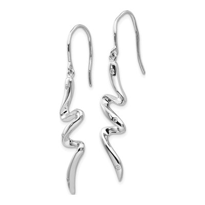 Sterling Silver 1/20 ct tw Diamond Dangle Earrings – view 3