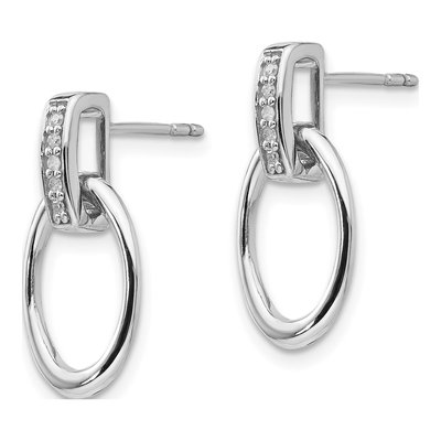 Sterling Silver 1/20 ct tw Diamond Dangle Earrings – view 3