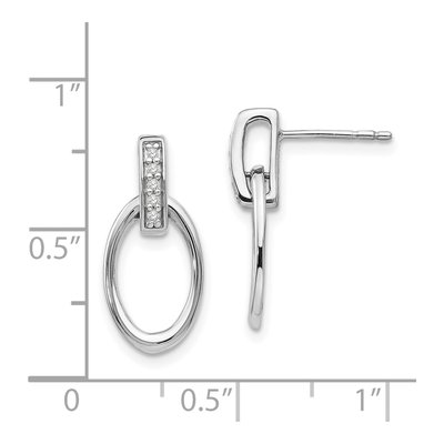 Sterling Silver 1/20 ct tw Diamond Dangle Earrings – view 5