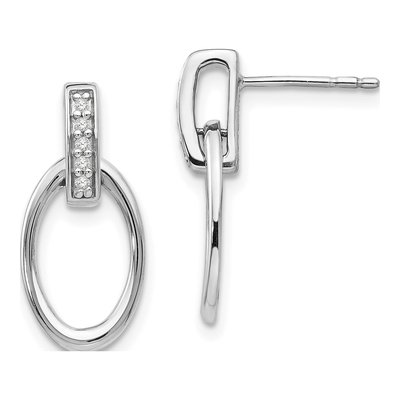 Sterling Silver 1/20 ct tw Diamond Dangle Earrings