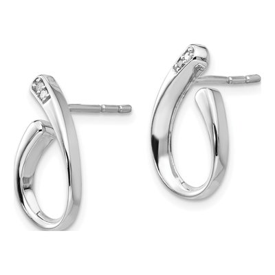 Sterling Silver Diamond Dangle Earrings – view 3