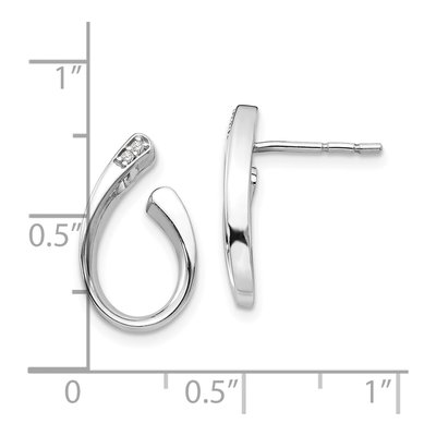Sterling Silver Diamond Dangle Earrings – view 5