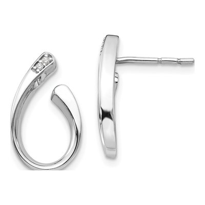 Sterling Silver Diamond Dangle Earrings