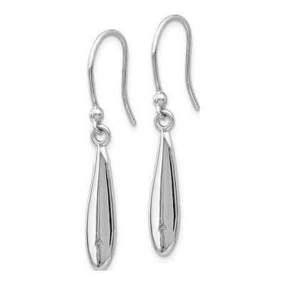 Sterling Silver Diamond Dangle Earrings – view 3