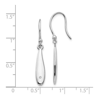 Sterling Silver Diamond Dangle Earrings – view 5