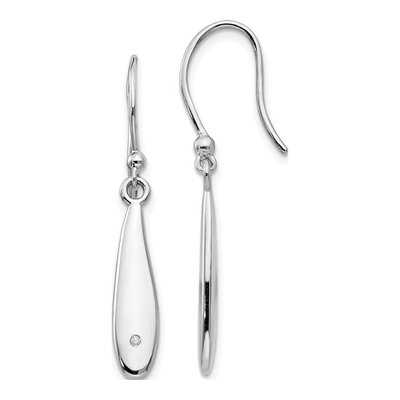 Sterling Silver Diamond Dangle Earrings