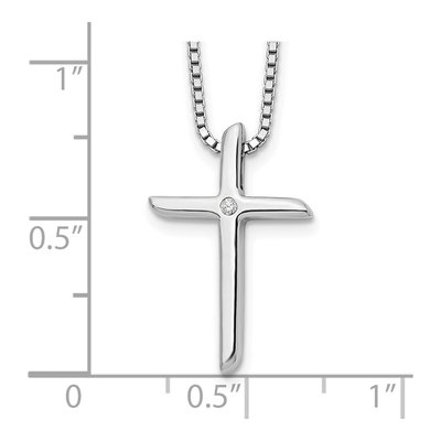 Sterling Silver Diamond Cross Necklace – view 4