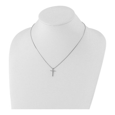 Sterling Silver Diamond Cross Necklace – view 5
