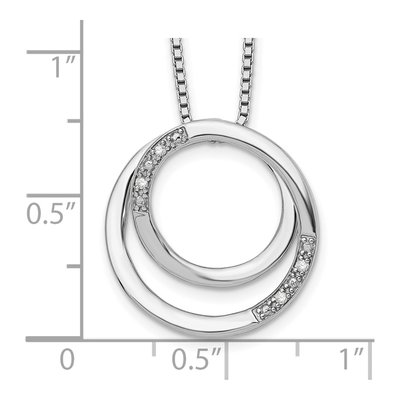 Sterling Silver Diamond Box Pendant Necklace – view 4