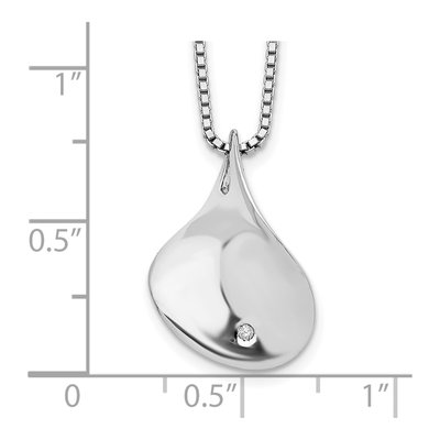 Sterling Silver Diamond Teardrop Necklace – view 4