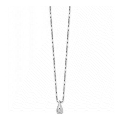 Sterling Silver Diamond Teardrop Pendant Necklace – view 3
