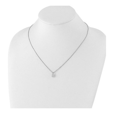 Sterling Silver Diamond Teardrop Pendant Necklace – view 5