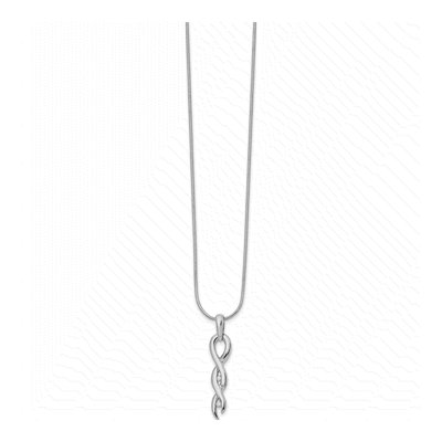 Sterling Silver 1/20 ct tw Diamond Twist Necklace – view 3
