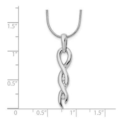 Sterling Silver 1/20 ct tw Diamond Twist Necklace – view 4