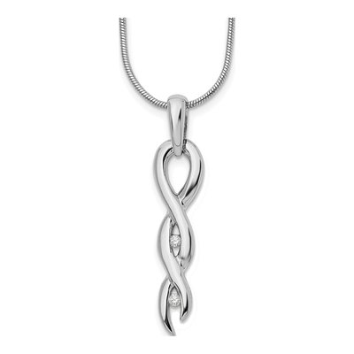 Sterling Silver 1/20 ct tw Diamond Twist Necklace