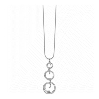 Sterling Silver Diamond Swirl Pendant Necklace – view 3
