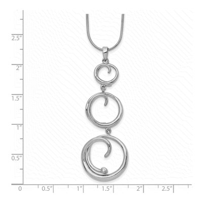Sterling Silver Diamond Swirl Pendant Necklace – view 4