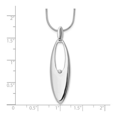 Sterling Silver Diamond Pendant Necklace – view 4