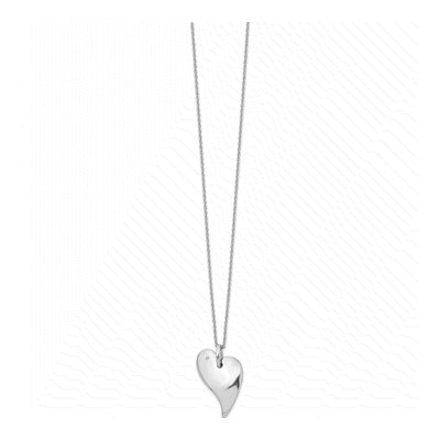 Sterling Silver Diamond Heart Necklace – view 3