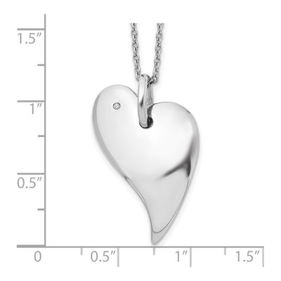 Sterling Silver Diamond Heart Necklace – view 4