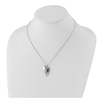 Sterling Silver Diamond Heart Necklace – view 5