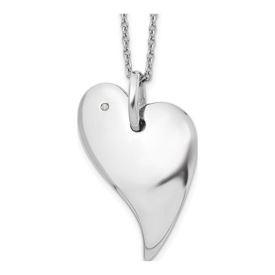 Sterling Silver Diamond Heart Necklace