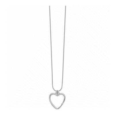 Sterling Silver Diamond Open Heart Necklace – view 3