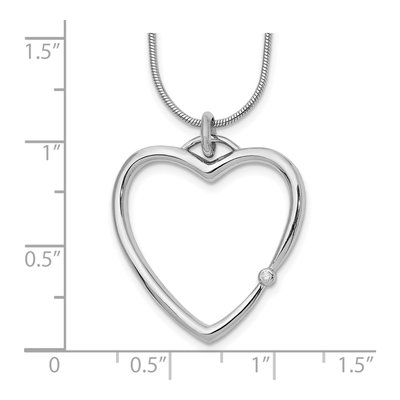 Sterling Silver Diamond Open Heart Necklace – view 4