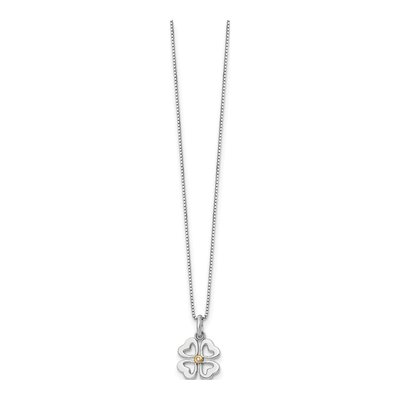 Sterling Silver Diamond Four Hearts Necklace – view 3