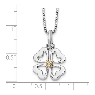 Sterling Silver Diamond Four Hearts Necklace – view 4