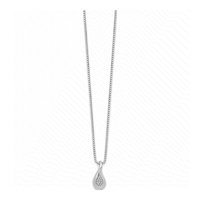 Sterling Silver Diamond Teardrop Pendant Necklace – view 3