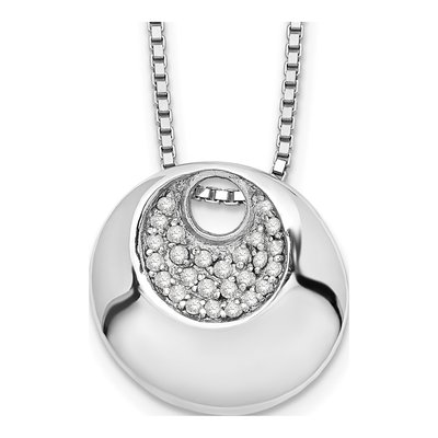 Sterling Silver 1/7 ct tw Diamond Pendant Necklace