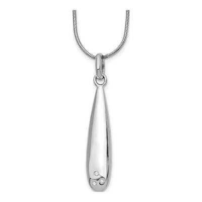 Sterling Silver Diamond Pendant Necklace