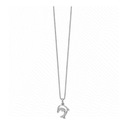Sterling Silver Diamond Dolphin Necklace – view 3