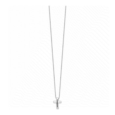 Sterling Silver 1/10 ct tw Diamond Cross Pendant Necklace – view 3