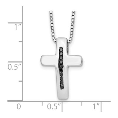 Sterling Silver 1/10 ct tw Diamond Cross Pendant Necklace – view 4