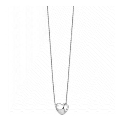 Sterling Silver Diamond Heart Necklace – view 3