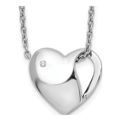 Sterling Silver Diamond Heart Necklace