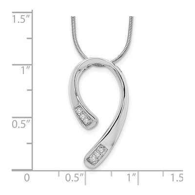 Sterling Silver 1/20 ct tw Diamond Pendant Necklace – view 4