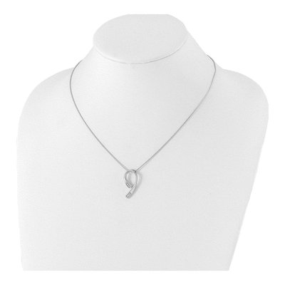Sterling Silver 1/20 ct tw Diamond Pendant Necklace – view 5