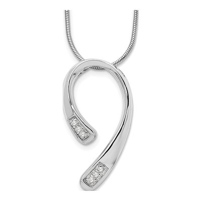 Sterling Silver 1/20 ct tw Diamond Pendant Necklace