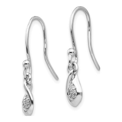 Sterling Silver Diamond Dangle Earrings – view 3