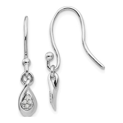 Sterling Silver Diamond Dangle Earrings