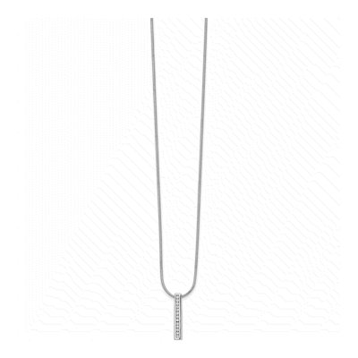 Sterling Silver 1/8 ct tw Diamond Bar Necklace – view 3